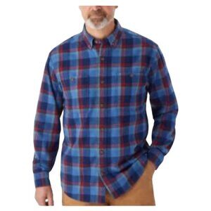 Duluth Men’s Blue Plaid Button Down Shirt‎ Size M Cotton Tartan Preppy Office
